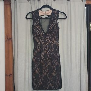Black/Nude Lace Dress